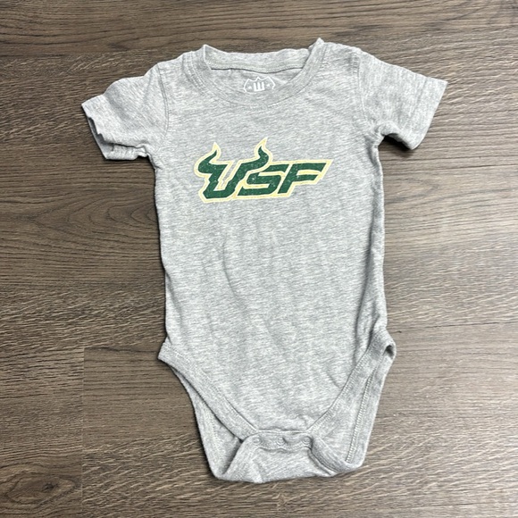 Baby’s Go Bulls! 6mo/12mo/18mo onesies! Two grey, one white. Go USF! - Picture 5 of 13